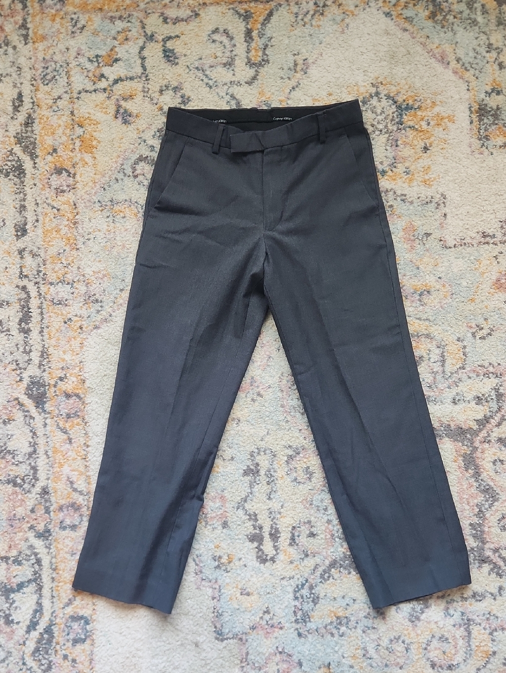 Boys Calvin Klein Gray Dress Pants